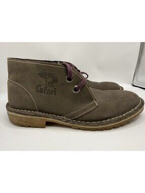 Bata Safari Boots Men's Chukka Tan Kenya Rare US 12 Wide Suede Boot Shoes